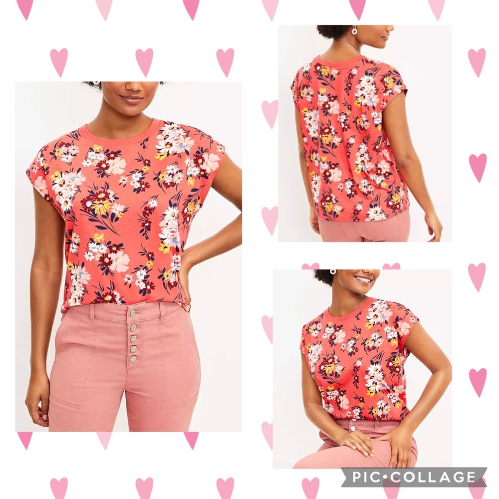 LOFT WOMEN Petite Floral Wedge Tee MP
